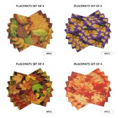 4vnt., klevo lapų miltų kilimėliai rudeniui, sezoniniai stalo kilimėliai viešbučių ir šeimos susibūrimams bei namų virtuvės kilimėlių dekoracijos