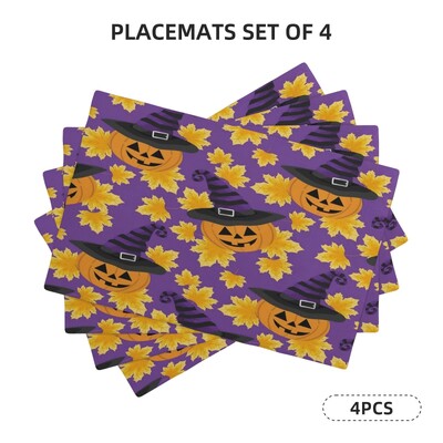 4vnt., klevo lapų miltų kilimėliai rudeniui, sezoniniai stalo kilimėliai viešbučių ir šeimos susibūrimams bei namų virtuvės kilimėlių dekoracijos