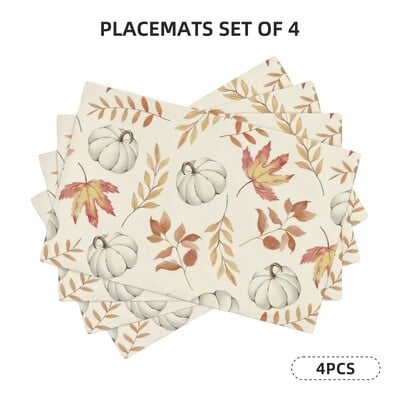 4vnt., klevo lapų miltų kilimėliai rudeniui, sezoniniai stalo kilimėliai viešbučių ir šeimos susibūrimams bei namų virtuvės kilimėlių dekoracijos