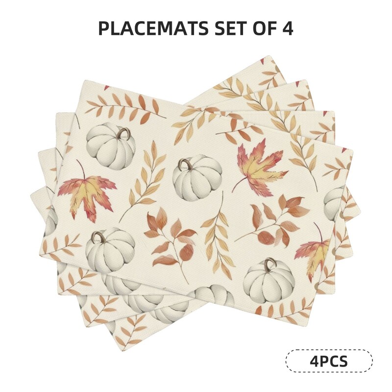 4vnt., klevo lapų miltų kilimėliai rudeniui, sezoniniai stalo kilimėliai viešbučių ir šeimos susibūrimams bei namų virtuvės kilimėlių dekoracijos