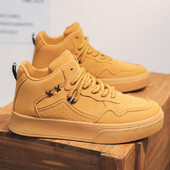 Jesen Zima Visoke modne tenisice Muška ležerna sportska obuća Marka žute cipele za skateboarding Udobna obuća s platformom Muška