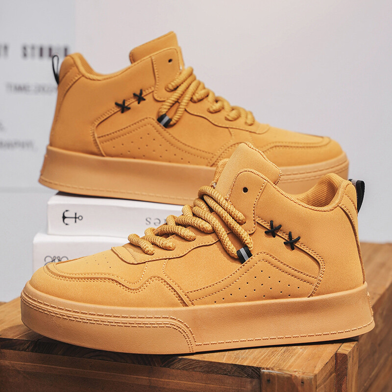 Jesen Zima Visoke modne tenisice Muška ležerna sportska obuća Marka žute cipele za skateboarding Udobna obuća s platformom Muška