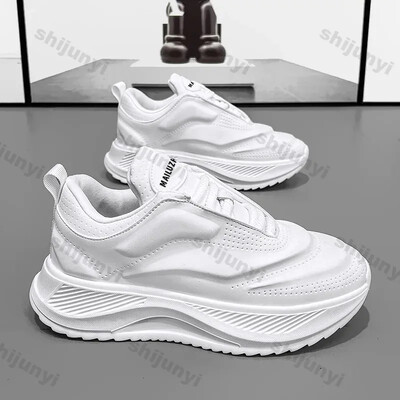 Pantofi casual pentru bărbați, pantofi de tenis ușoare pentru mers, bărbați, modă de toamnă, în aer liber, cu platformă groasă, anti-alunecare, pantofi albi, Zapatillas Mujer