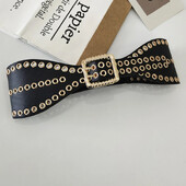 Μοντέρνα και υπερβολική πανκ πριτσίνια ζώνη μέσης για γυναικείο PU Υλικό Φόρεμα Μπουφάν Καθημερινή διακόσμηση Ελαστική ζώνη