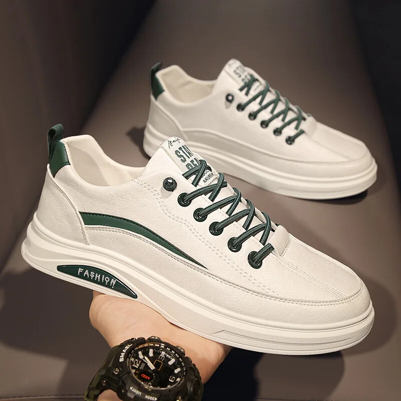 Ανδρικά αθλητικά παπούτσια Μοντέρνα λευκά ελαφριά casual παπούτσια 2024 Άνετα slip-on ανδρικά παπούτσια Vulcanized Δερμάτινα παπούτσια σχεδιαστών τένις