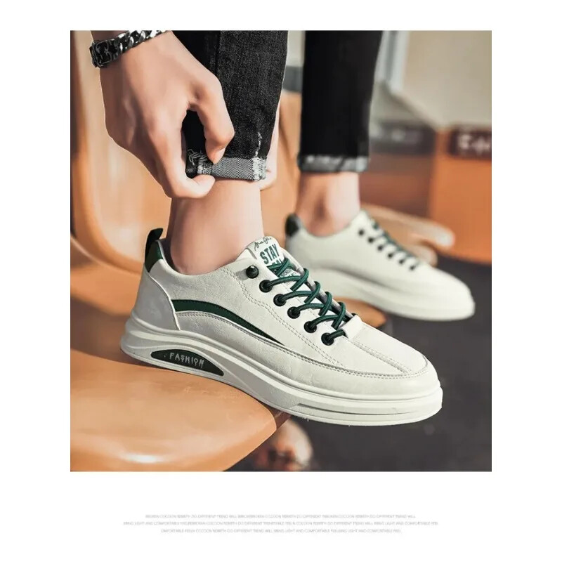 Ανδρικά αθλητικά παπούτσια Μοντέρνα λευκά ελαφριά casual παπούτσια 2024 Άνετα slip-on ανδρικά παπούτσια Vulcanized Δερμάτινα παπούτσια σχεδιαστών τένις