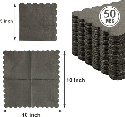 50-100 db fekete csipkés szalvéták 2 rétegű koktélszalvéták eldobható szalvéták születésnapi esküvői vacsora kellékeihez 5x5 hüvelyk