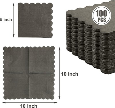 50-100 db fekete csipkés szalvéták 2 rétegű koktélszalvéták eldobható szalvéták születésnapi esküvői vacsora kellékeihez 5x5 hüvelyk