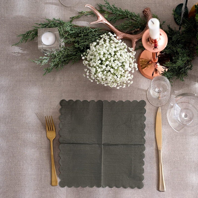 50-100 db fekete csipkés szalvéták 2 rétegű koktélszalvéták eldobható szalvéták születésnapi esküvői vacsora kellékeihez 5x5 hüvelyk