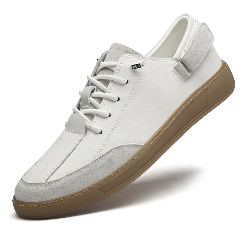 Divat Fehér Zöld Alkalmi tornacipők Valódi bőr Férfi Sportcipők Kültéri Könnyű Férfi Vulcanize Cipők Gördeszka lábbelik