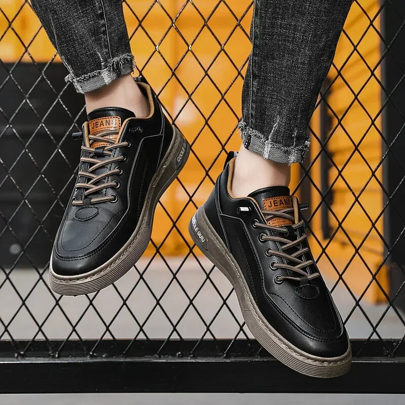 Férfi Cipők Alkalmi naplopók Fehér puha bőr mokaszinok Magasabb cipők Férfi tornacipők Zapatos De Hombre Zapatos Casual Hombre Spring