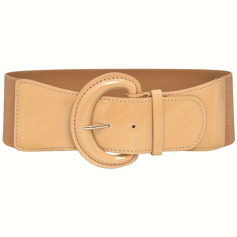 Curele late din PU de culoare strălucitoare simplă, cu cataramă, centură elastică, culoare solidă, la modă, brâu de haină pentru femei