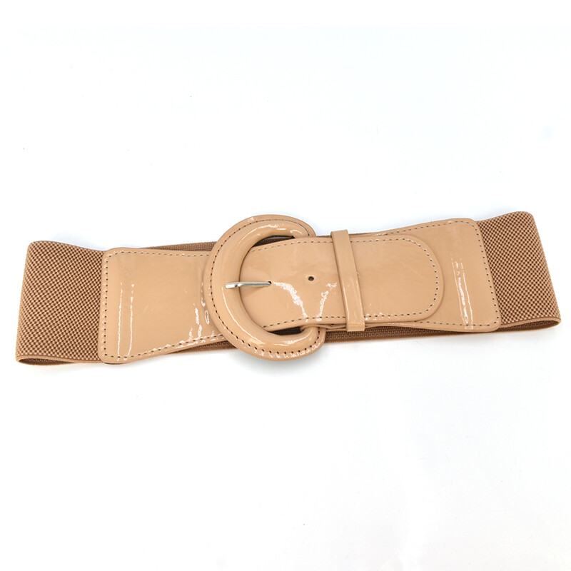 Curele late din PU de culoare strălucitoare simplă, cu cataramă, centură elastică, culoare solidă, la modă, brâu de haină pentru femei