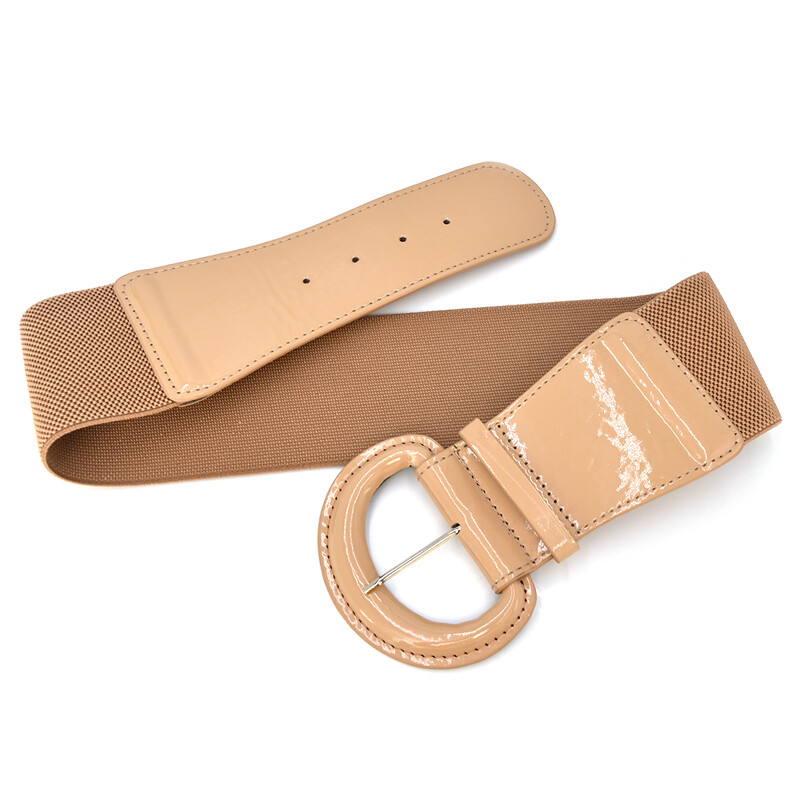 Curele late din PU de culoare strălucitoare simplă, cu cataramă, centură elastică, culoare solidă, la modă, brâu de haină pentru femei