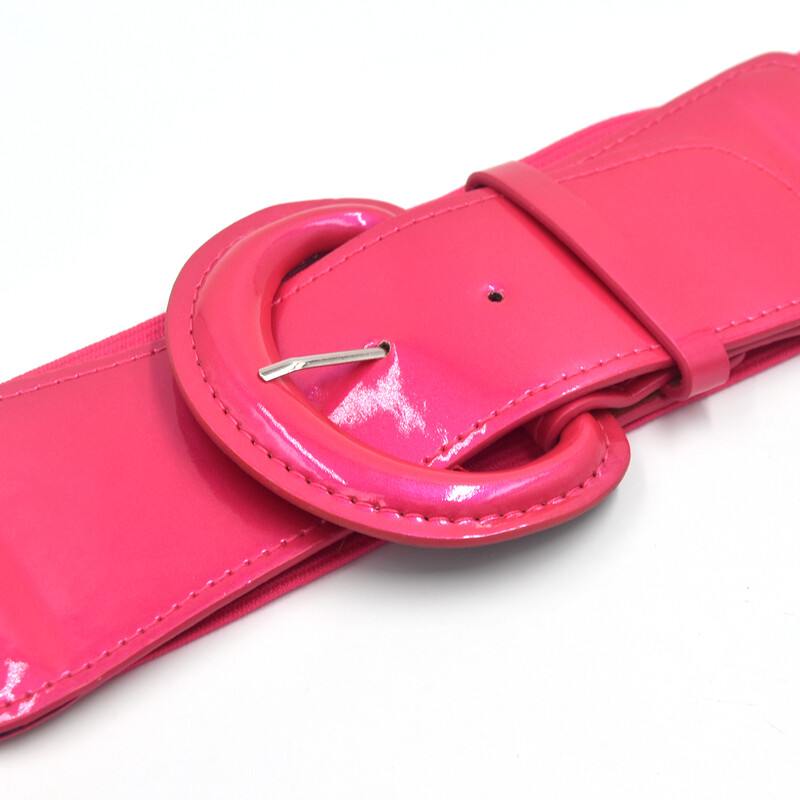 Curele late din PU de culoare strălucitoare simplă, cu cataramă, centură elastică, culoare solidă, la modă, brâu de haină pentru femei