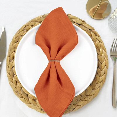 10PCS теракотени платнени салфетки 30x30cm памук на едро за сватбено тържество Коледен декор на маса ретро платнени салфетки
