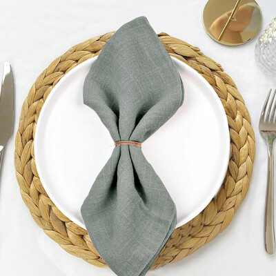 10PCS теракотени платнени салфетки 30x30cm памук на едро за сватбено тържество Коледен декор на маса ретро платнени салфетки