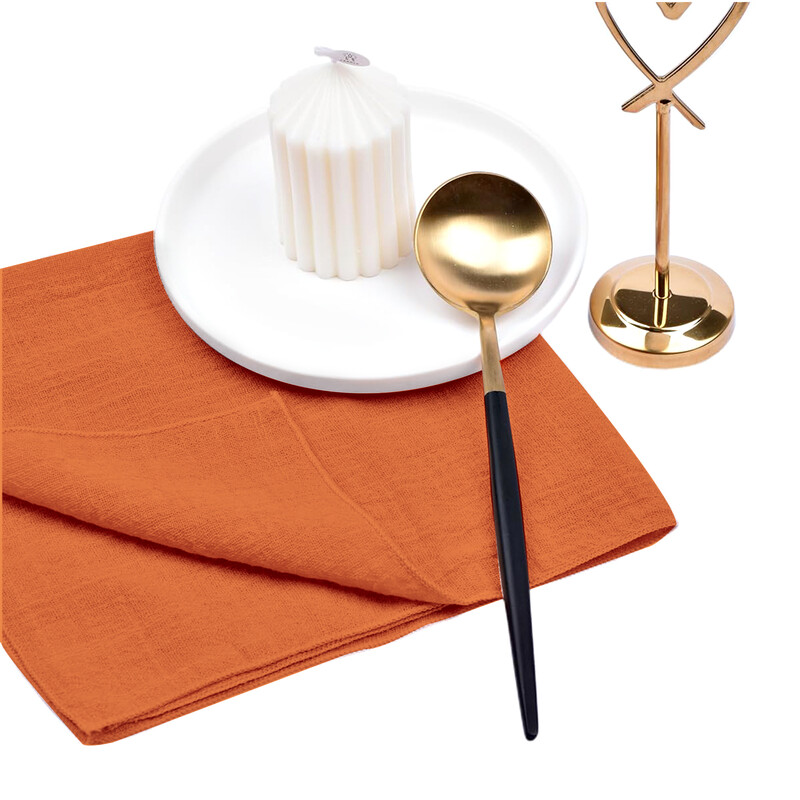 10PCS теракотени платнени салфетки 30x30cm памук на едро за сватбено тържество Коледен декор на маса ретро платнени салфетки