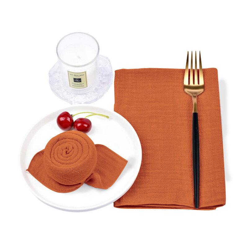 10PCS теракотени платнени салфетки 30x30cm памук на едро за сватбено тържество Коледен декор на маса ретро платнени салфетки