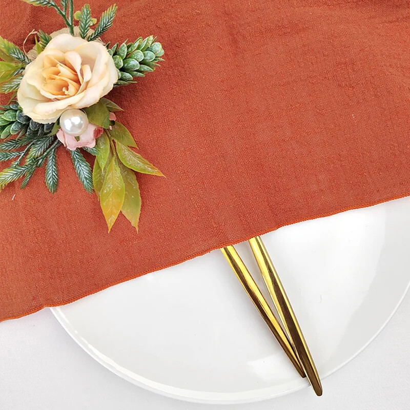 10PCS теракотени платнени салфетки 30x30cm памук на едро за сватбено тържество Коледен декор на маса ретро платнени салфетки