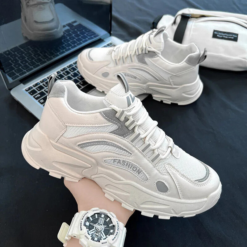 Nové ležérne športové topánky pre otcov pre mužov, trendy topánky, pánske tenisky, pánske priedušné topánky na platforme, tenisky Masculino