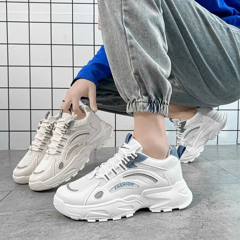 Nové ležérne športové topánky pre otcov pre mužov, trendy topánky, pánske tenisky, pánske priedušné topánky na platforme, tenisky Masculino