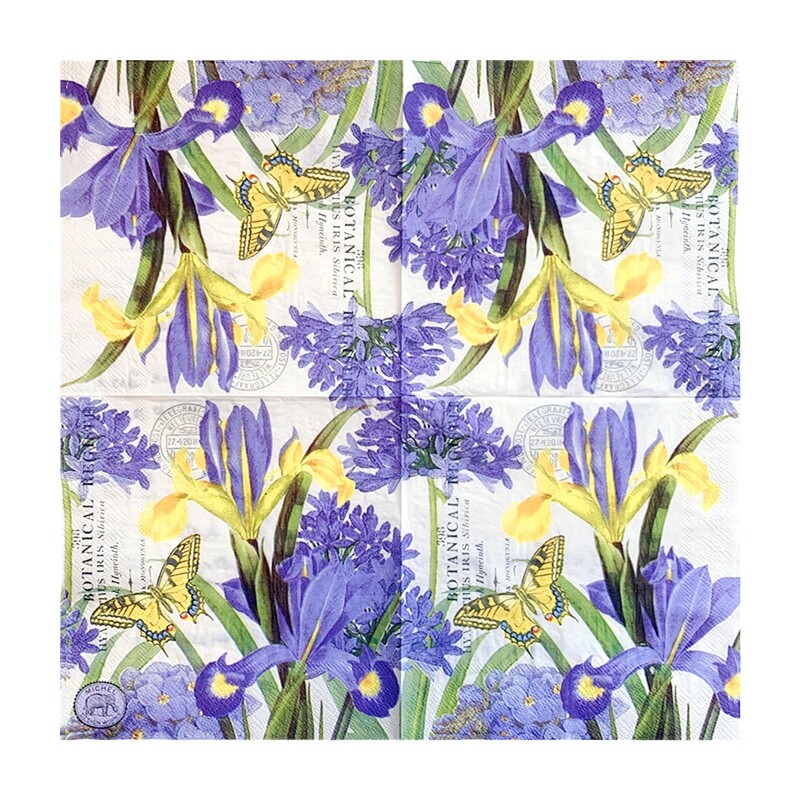 20db/táska Vintage pillangós virág decoupage papírszalvéták kék virágos papírszalvéta karácsonyi születésnapi étkészlet dekorációhoz