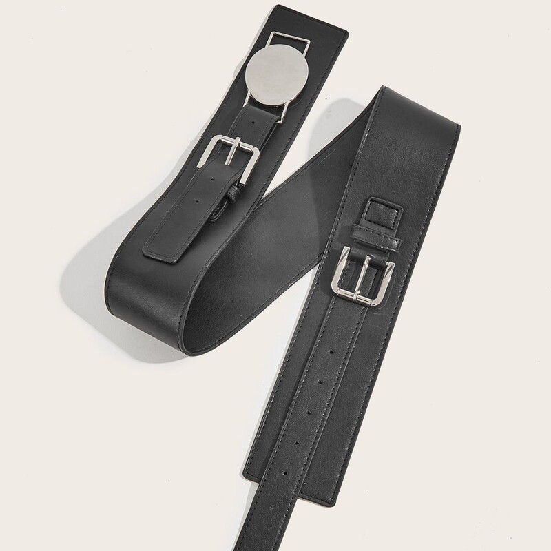 Divatos és sokoldalú PU bőr női széles derékpántos kabát öltöny ruha szűk fűző öv női luxus kabát kiegészítők