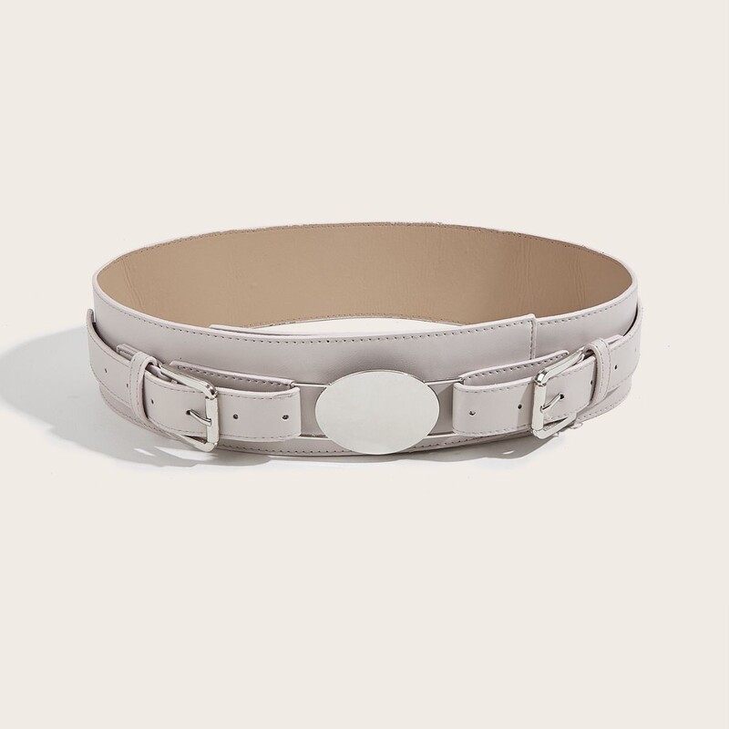 Divatos és sokoldalú PU bőr női széles derékpántos kabát öltöny ruha szűk fűző öv női luxus kabát kiegészítők