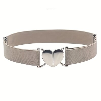 Love cataramă centură subțire pentru femei fustă decorativă cu sigiliu în talie curea îngustă elastică cravată versatilă în talie stoc negru