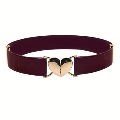 Love cataramă centură subțire pentru femei fustă decorativă cu sigiliu în talie curea îngustă elastică cravată versatilă în talie stoc negru