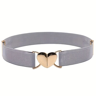 Love cataramă centură subțire pentru femei fustă decorativă cu sigiliu în talie curea îngustă elastică cravată versatilă în talie stoc negru