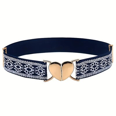 Love cataramă centură subțire pentru femei fustă decorativă cu sigiliu în talie curea îngustă elastică cravată versatilă în talie stoc negru