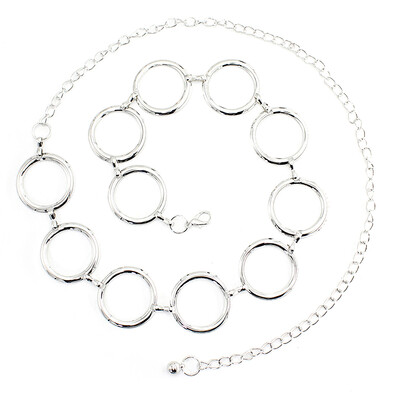 Luxus divat női fém lánc öv tervező márka nagy fém gyűrű derékpánt ruha kabát szoknya női dekoratív derékpánt