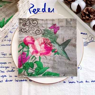 20/8 ks Mix Bag obrúsky papierové motýle kvetinové vtáky decoupage obrúsky papierové vreckovky na vianočné svadobné dekorácie párty stolové potreby