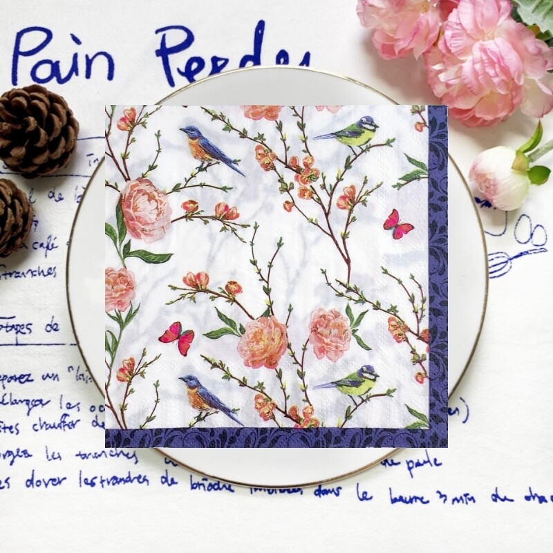 20/8 ks Mix Bag obrúsky papierové motýle kvetinové vtáky decoupage obrúsky papierové vreckovky na vianočné svadobné dekorácie párty stolové potreby
