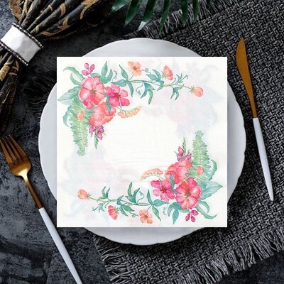 20 ks/8 ks kvetinové motýle decoupage papierové obrúsky kvetinové obrúsky papierové obrúsky na svadobnú vianočnú párty dekoráciu horúci výpredaj