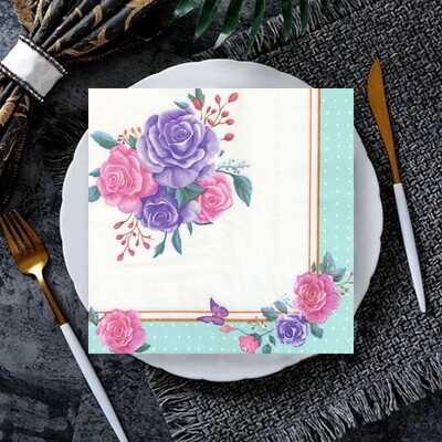 20 ks/8 ks kvetinové motýle decoupage papierové obrúsky kvetinové obrúsky papierové obrúsky na svadobnú vianočnú párty dekoráciu horúci výpredaj