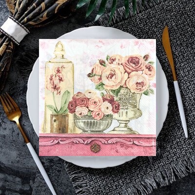 20 ks/8 ks kvetinové motýle decoupage papierové obrúsky kvetinové obrúsky papierové obrúsky na svadobnú vianočnú párty dekoráciu horúci výpredaj