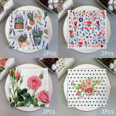 20 ks/8 ks kvetinové motýle decoupage papierové obrúsky kvetinové obrúsky papierové obrúsky na svadobnú vianočnú párty dekoráciu horúci výpredaj