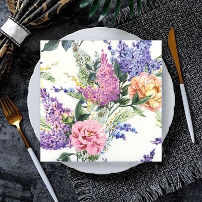 20 ks/8 ks kvetinové motýle decoupage papierové obrúsky kvetinové obrúsky papierové obrúsky na svadobnú vianočnú párty dekoráciu horúci výpredaj