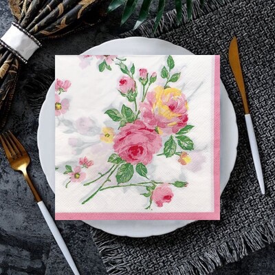 20 ks/8 ks kvetinové motýle decoupage papierové obrúsky kvetinové obrúsky papierové obrúsky na svadobnú vianočnú párty dekoráciu horúci výpredaj