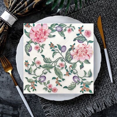 20 ks/8 ks kvetinové motýle decoupage papierové obrúsky kvetinové obrúsky papierové obrúsky na svadobnú vianočnú párty dekoráciu horúci výpredaj