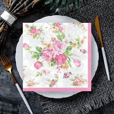 20 ks/8 ks kvetinové motýle decoupage papierové obrúsky kvetinové obrúsky papierové obrúsky na svadobnú vianočnú párty dekoráciu horúci výpredaj