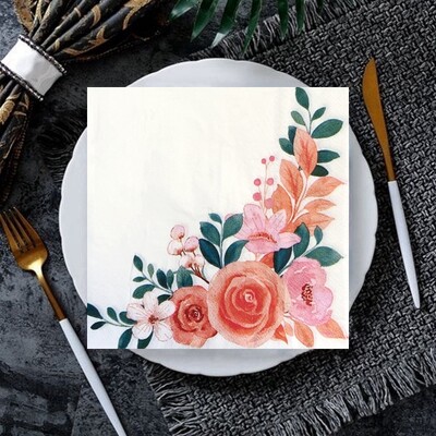 20 ks/8 ks kvetinové motýle decoupage papierové obrúsky kvetinové obrúsky papierové obrúsky na svadobnú vianočnú párty dekoráciu horúci výpredaj
