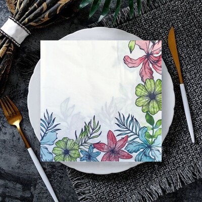 20 ks/8 ks kvetinové motýle decoupage papierové obrúsky kvetinové obrúsky papierové obrúsky na svadobnú vianočnú párty dekoráciu horúci výpredaj