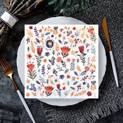 20 ks/8 ks kvetinové motýle decoupage papierové obrúsky kvetinové obrúsky papierové obrúsky na svadobnú vianočnú párty dekoráciu horúci výpredaj