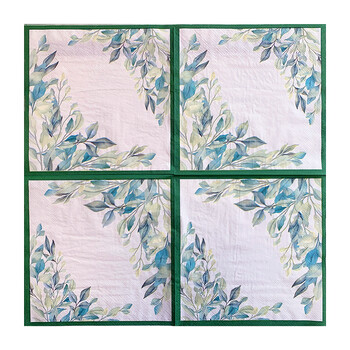 20/8 τμχ Mix Eucalyptus Palm Leaves Τραπέζι Decoupage Χαρτοπετσέτες Πράσινα φυτά χαρτοπετσέτα χαρτομάντηλο για προμήθειες γάμου