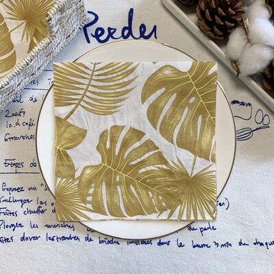 20/8 db Mix eukaliptusz pálmalevelek asztali decoupage papír szalvéták zöld növények szalvéta papír törlőkendő esküvői kellékekhez