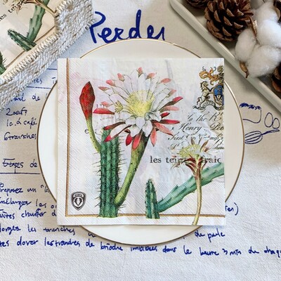 20/8 db Mix eukaliptusz pálmalevelek asztali decoupage papír szalvéták zöld növények szalvéta papír törlőkendő esküvői kellékekhez